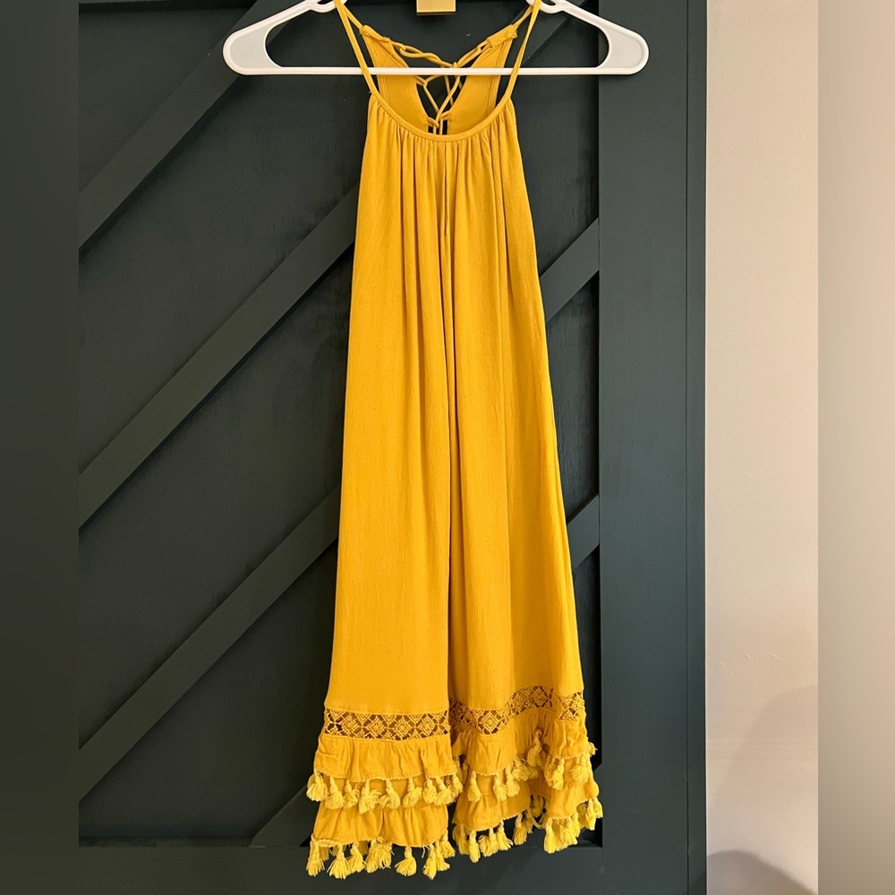 Yellow halter dress